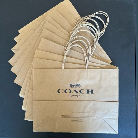 New Pack of 10 Coach Medium 15-3/4"x12"x6" Paper Shopping Gift Bag - Picture 1 of 1